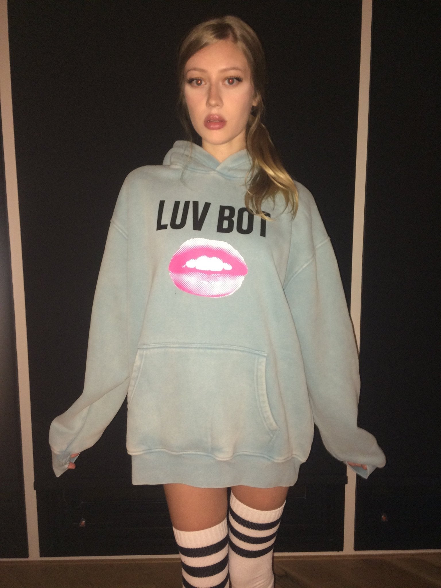 LUV BOT LOGO BLUE HOODIE - LUV BOT